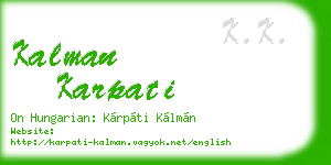 kalman karpati business card